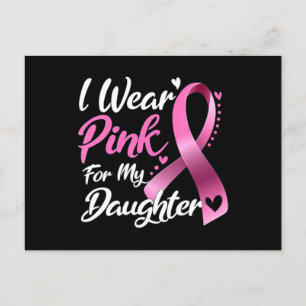 Woman I Wear Pink For My Daughter Breast Cancer Aw Postkarte