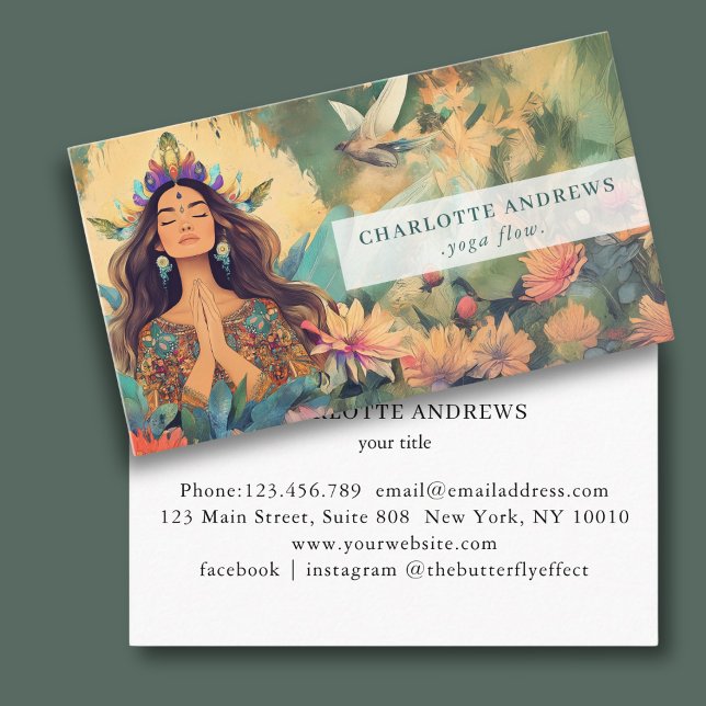 Woman Illustration Energy Healer Reiki Spirituel  Visitenkarte (Woman Illustration Energy Healer Reiki Spirituel Business Card)