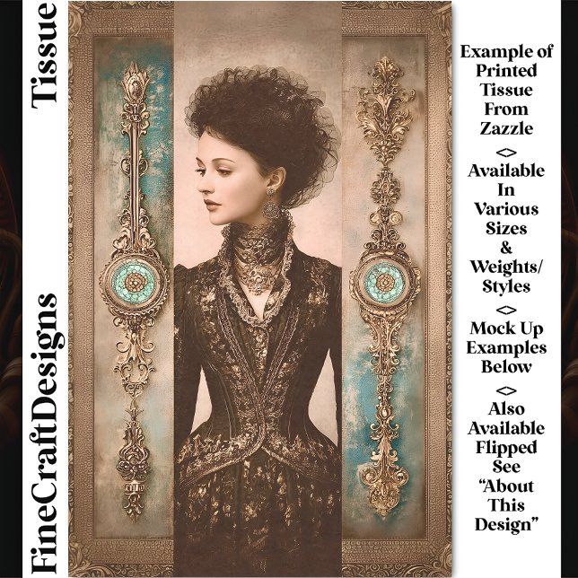 Woman in Black, Baroque Panels DX9L Decoupage Seidenpapier (Von Creator hochgeladen)