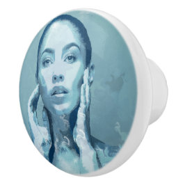 "Woman in Blue" Keramikknauf