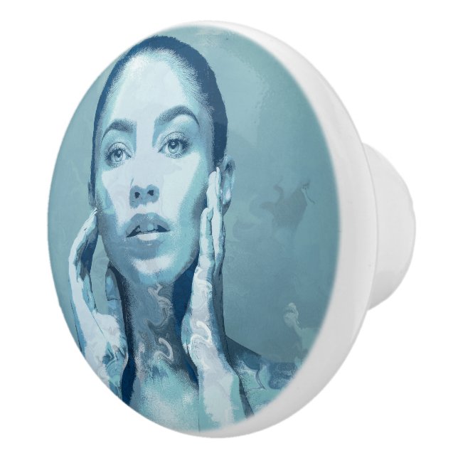 "Woman in Blue" Keramikknauf (Rechts)