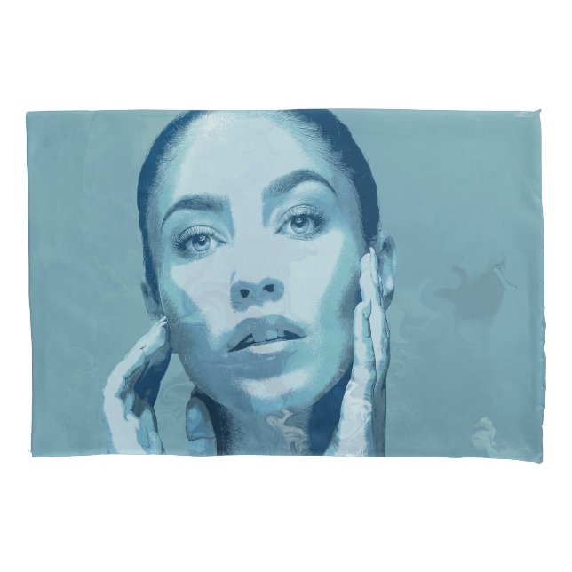 "Woman in Blue"  Kissenbezug (Vorderseite)