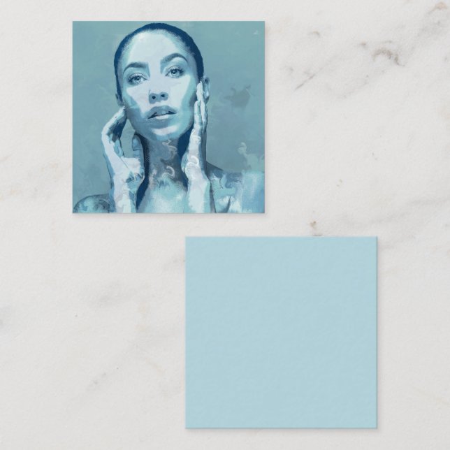"Woman in Blue" Mitteilungskarte (Vorne/Hinten)