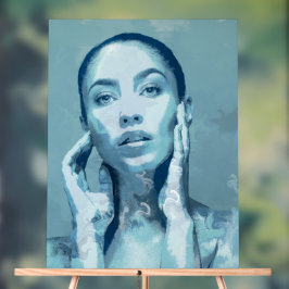 "Woman in Blue" Premium Canvas Acrylschild