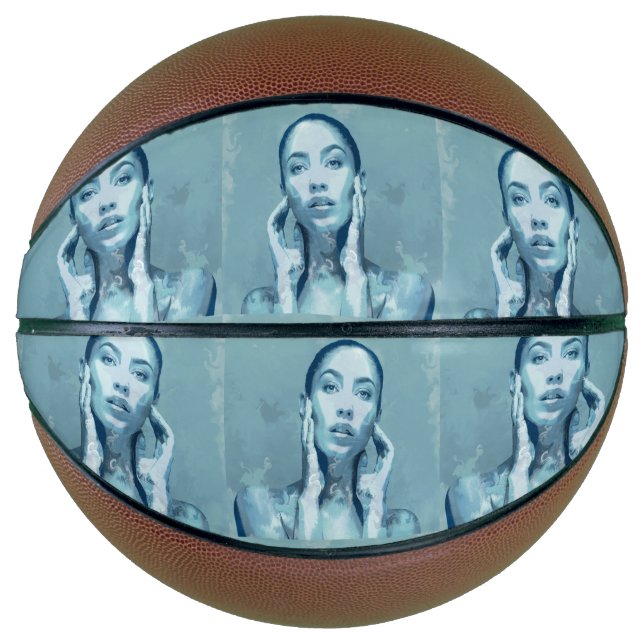 "Woman in Blue" Premium Canvas  Basketball (Vorderseite)