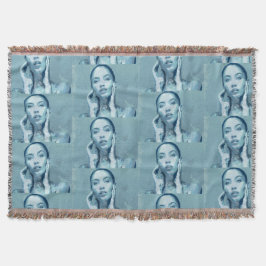 "Woman in Blue" Premium Canvas Decke