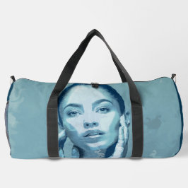 "Woman in Blue" Premium Canvas Duffle Bag