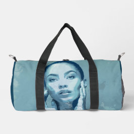 "Woman in Blue" Premium Canvas Duffle Bag
