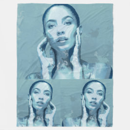 "Woman in Blue" Premium Canvas Fleecedecke