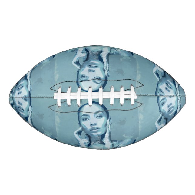 "Woman in Blue" Premium Canvas  Football (Vorderseite)
