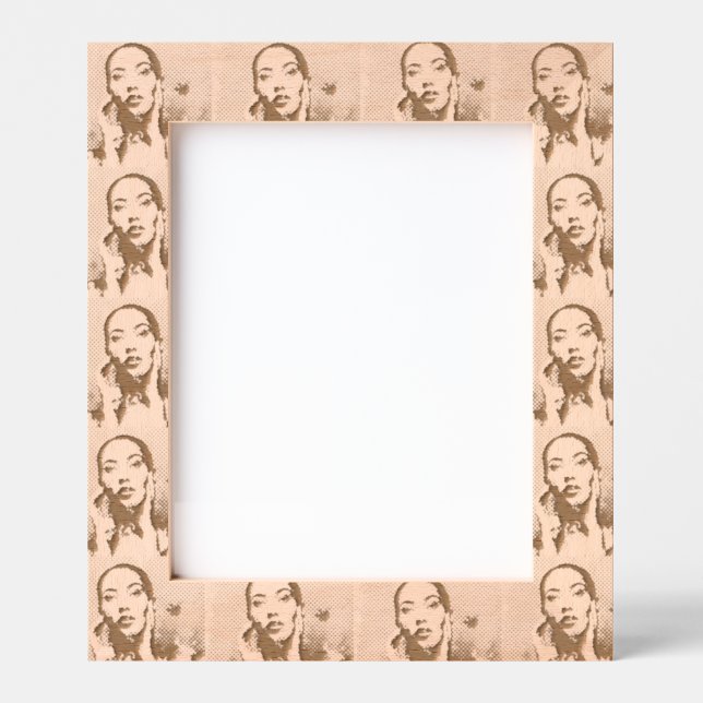 "Woman in Blue" Premium Canvas  Geätzte Rahmen (Vorderseite)