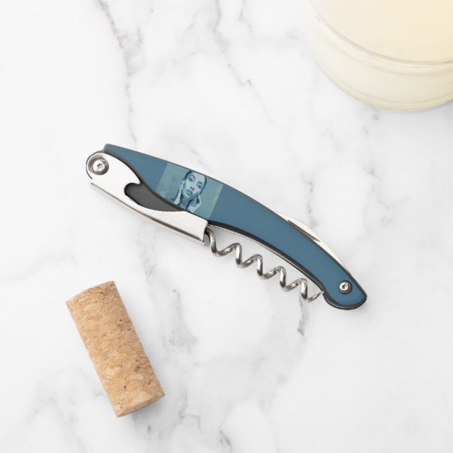 "Woman in Blue" Premium Canvas  Kellnermesser (Vorderseite)