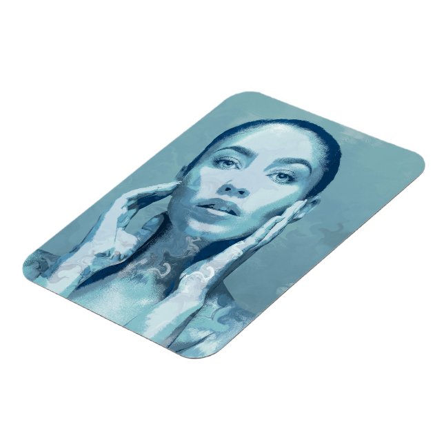 "Woman in Blue" Premium Canvas  Magnet (Linke Seite)
