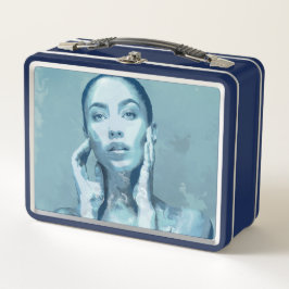 "Woman in Blue" Premium Canvas  Metall Brotdose