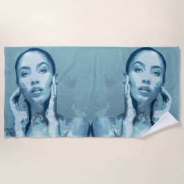 "Woman in Blue" Premium Canvas  Strandtuch