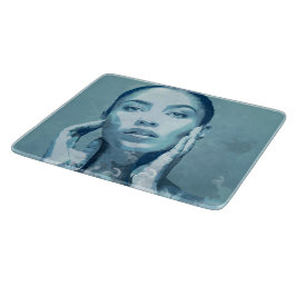 "Woman in Blue" Schneidebrett