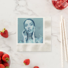 "Woman in Blue" Serviette