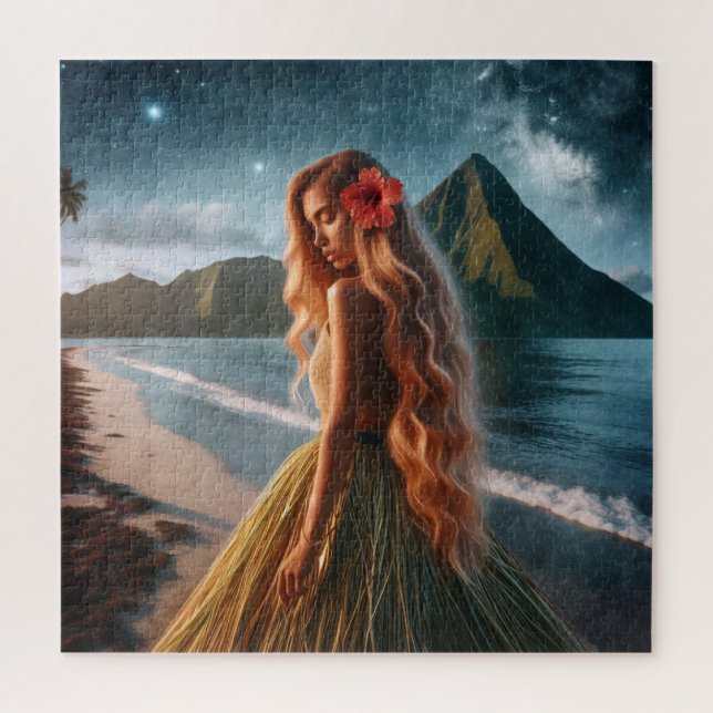 Woman in Grass Skirt Puzzle (Vertikal)