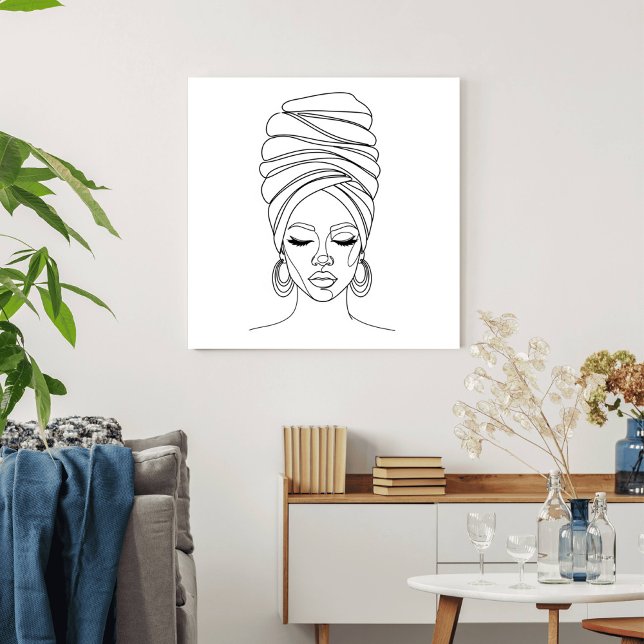 Woman in headwrap, line drawing poster (Von Creator hochgeladen)