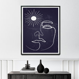 Woman Line Modern Mid Century Art Poster