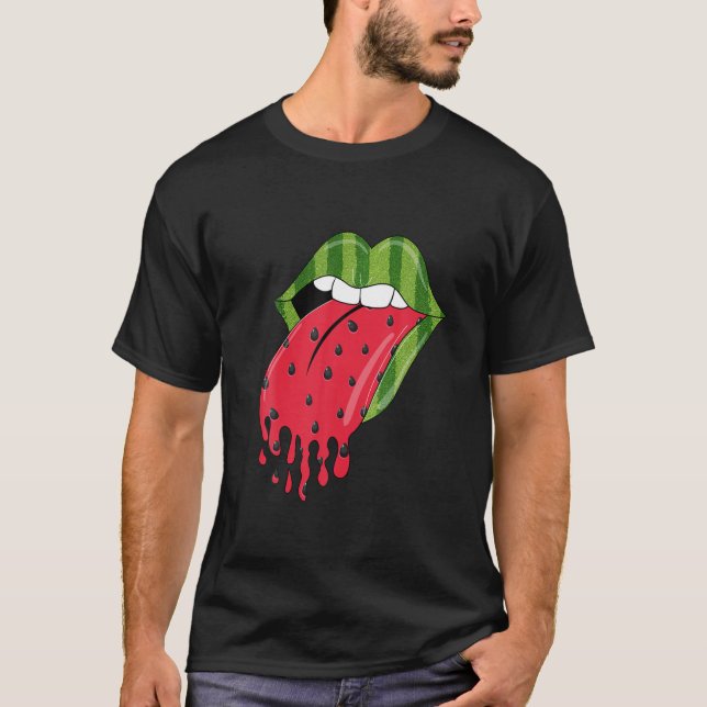 Woman Lip Melon Mama Watermelon T-Shirt (Vorderseite)