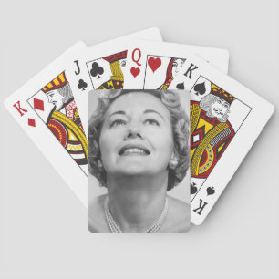 Woman Looking Up Spielkarten