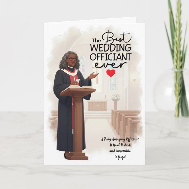 Woman Officiant Thank You Card Dankeskarte (Vorderseite)