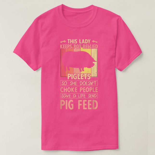 Woman Pot Bellied Pig Design - Woman Pig Bauer T-Shirt (Design vorne)