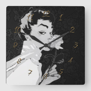 Woman Quadratische Wanduhr