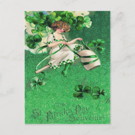 Woman Riding Clay Pipe Kleeblatt Postkarte