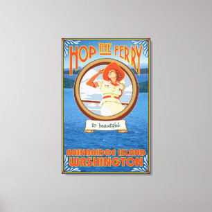 Woman Riding Ferry - Bainbridge Island, WA Leinwanddruck