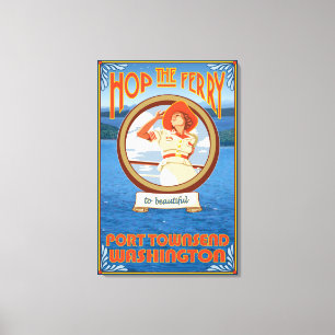 Woman Riding Ferry - Port Townsend Washington Leinwanddruck