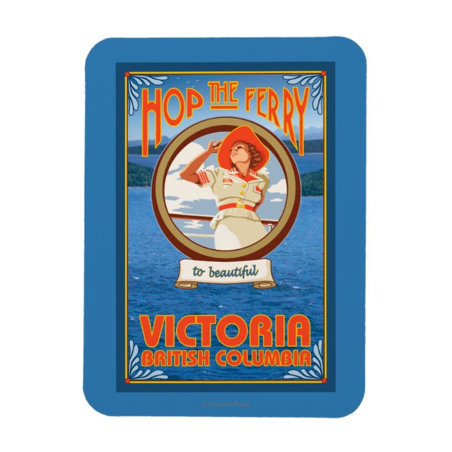 Woman Riding Ferry - Victoria, BC Kanada Magnet (Vertikal)