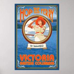 Woman Riding Ferry - Victoria, BC Kanada Poster