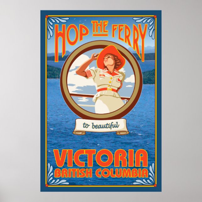 Woman Riding Ferry - Victoria, BC Kanada Poster (Vorne)