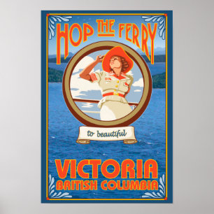 Woman Riding Ferry - Victoria, BC Kanada Poster