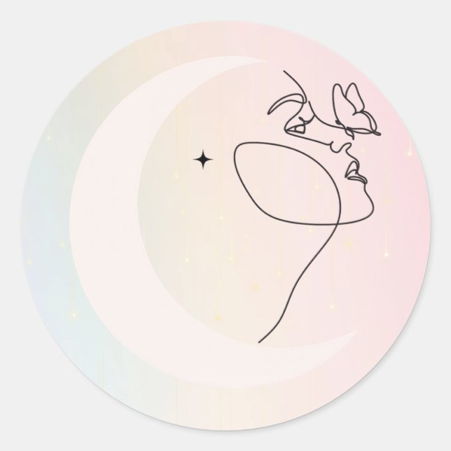 Woman Runder Aufkleber (Vorderseite)