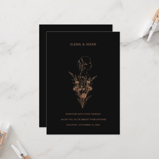 Woman Silhouette Wedding Invitation Einladung