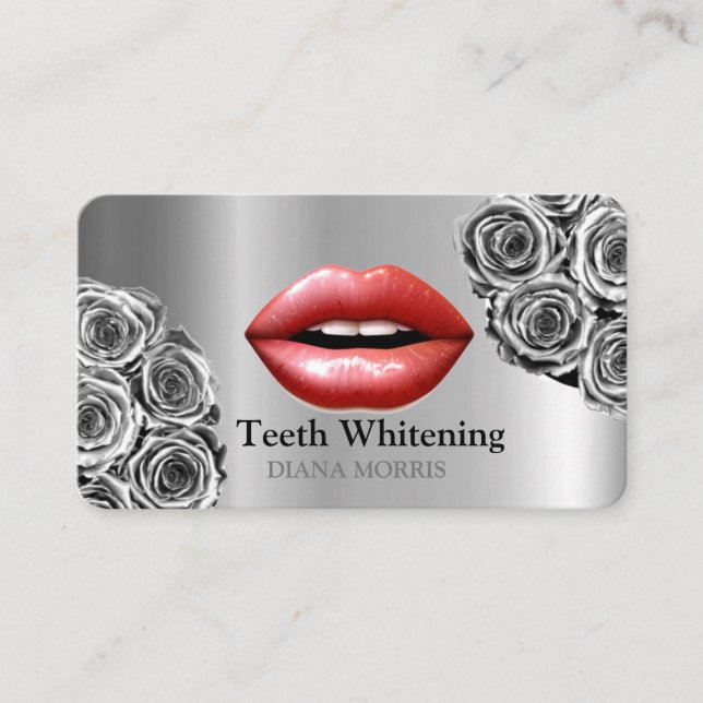 Woman Smile Teeth Whitening Zahnpflege Visitenkarte (Vorderseite)