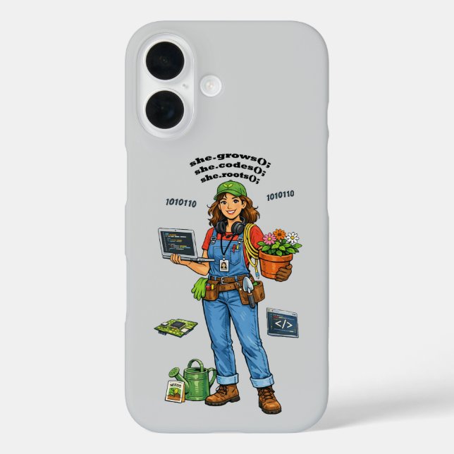 Woman Software Engineer Whose Hobby is Gardening Case-Mate iPhone Hülle (Rückseite)