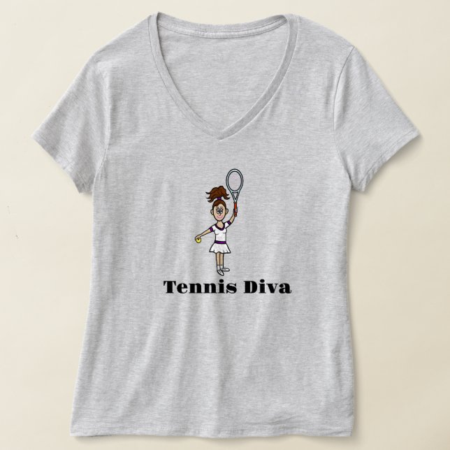 Woman Tennis Diva T - Shirt - Brünett (Ablage )