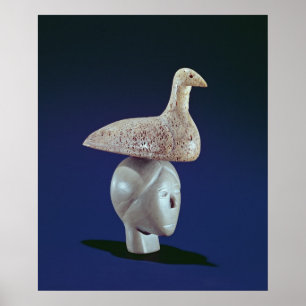 Woman thinking of a Loon bird, from Cape Dorset Poster