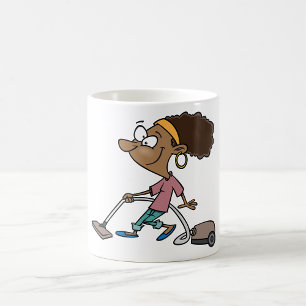 Woman Vaccuming Kaffeetasse