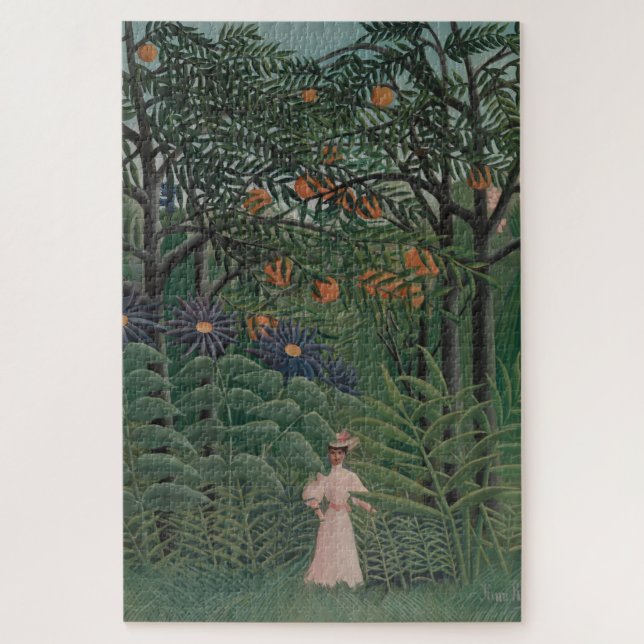 Woman Walking in an Exotic Forest, Henri Rousseau Puzzle (Vertikal)