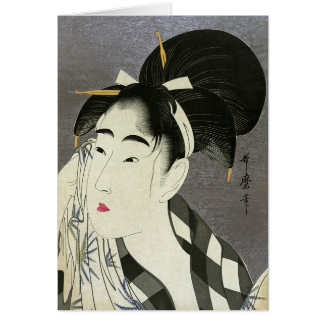 Woman Wiping Sweat Utamaro Fine japan Art (Vorne)