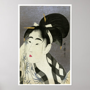 Woman Wiping Sweat Utamaro Fine japan Art Poster