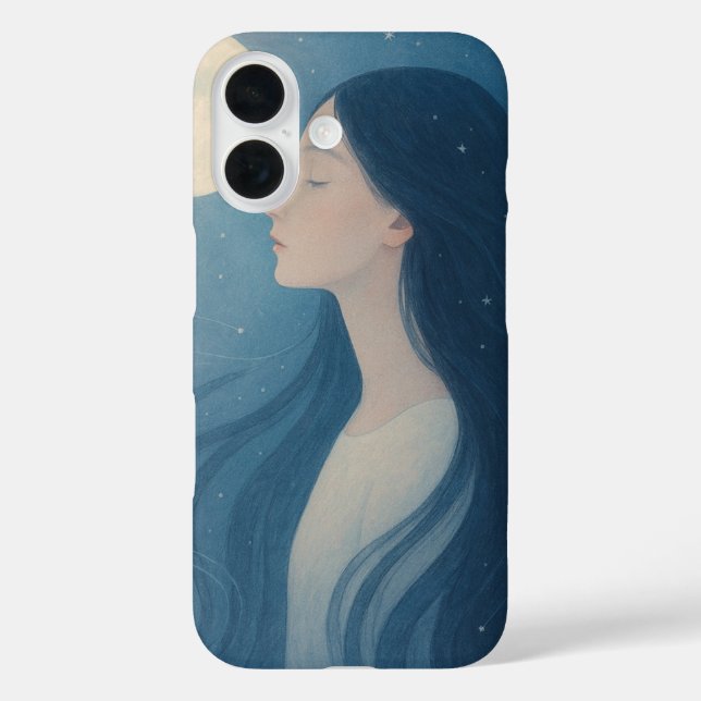 Woman with Black hair Phone Case | Minimalist Femi (Rückseite)