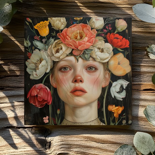 WOMAN WITH FLOWERS KARTE (Von Creator hochgeladen)