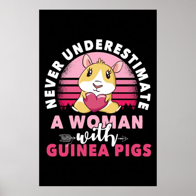 Woman with Guinea Pig Cavy Roddent Poster (Vorne)