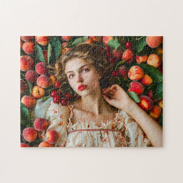 Woman with peaches and cherries puzzle (Horizontal)